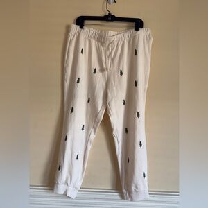 Roolee Fort Collins Tree Jogger Pants Cream White Sz‎ XL